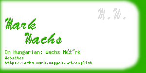 mark wachs business card